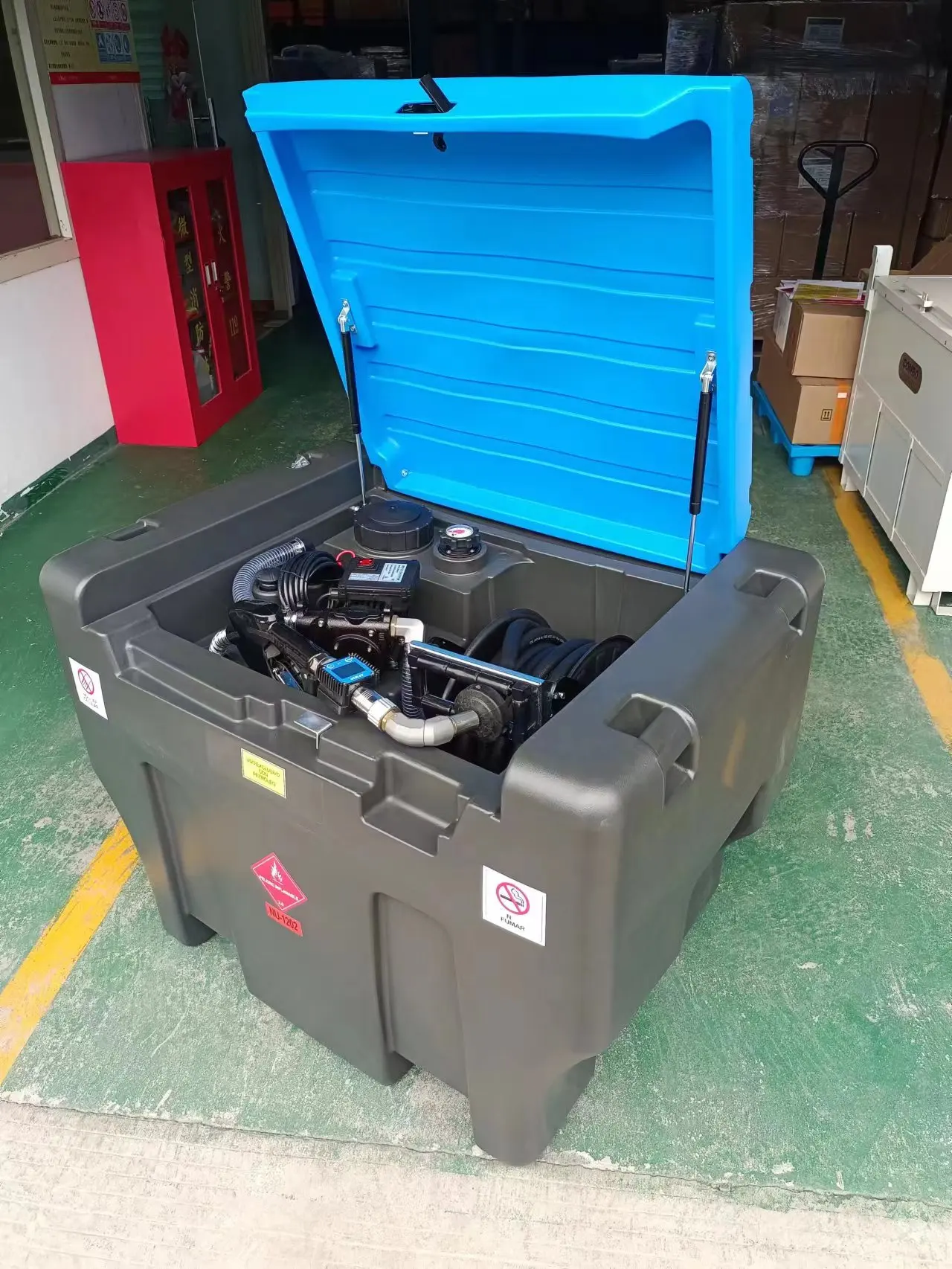 400L 450L Portable Diesel Tank 58 Gallon 10 GPM Flow Rate  Fuel Tank with 12V Electric Transfer Pump Diesel Transfer Tank