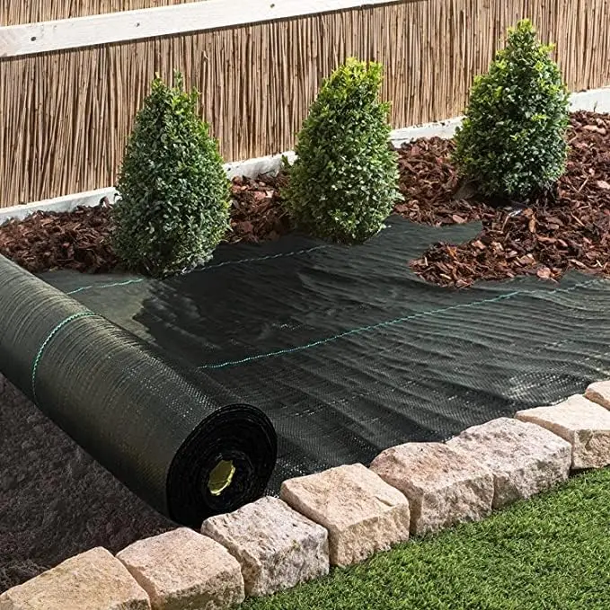 black agricultural mulch film Agrotextile woven weed control mat black plastic ground cover