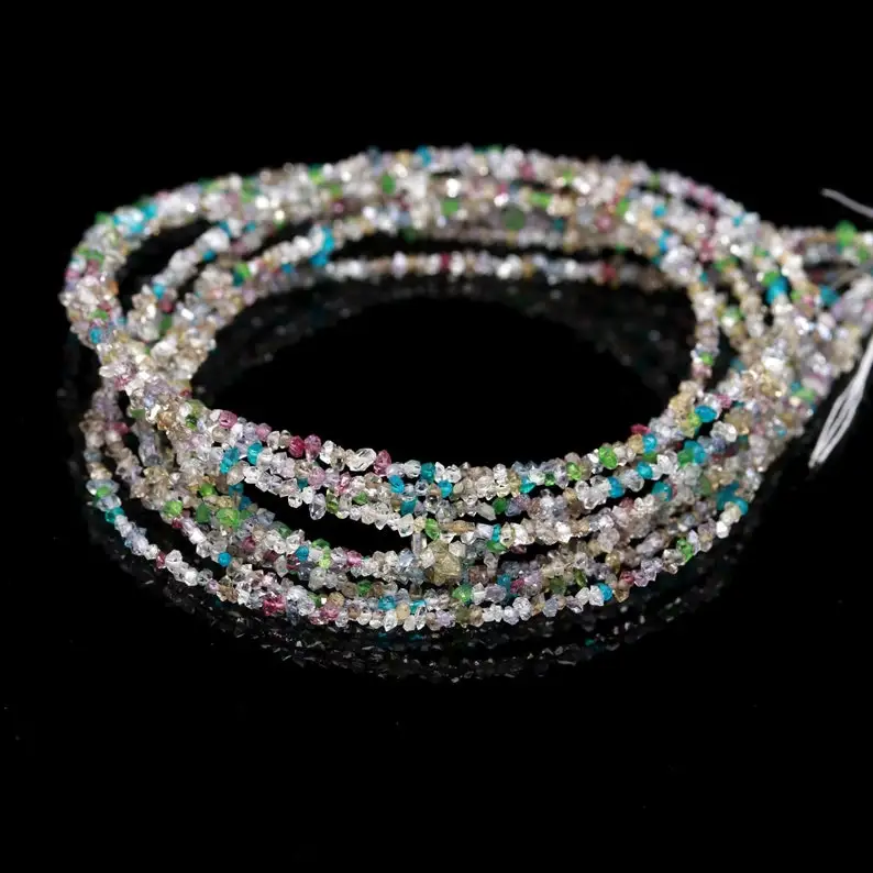 Multi Color Herkimer Diamond Beads Raw Rough Uncut Diamond Beads 2-3mm Natural Herkimer Diamond Nuggets Beads For Jewelry Making