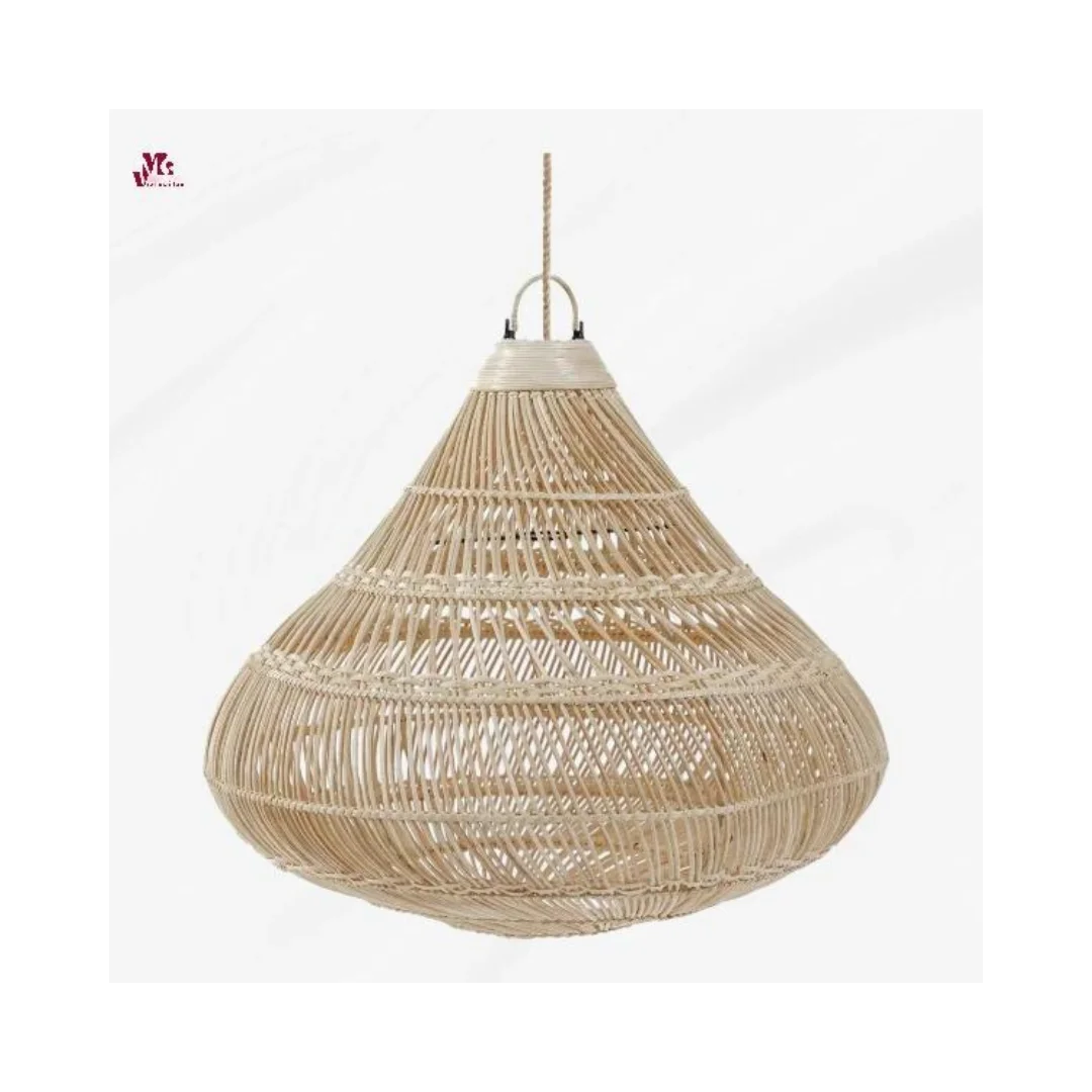 Indoor Chandelier Minimalist Rattan Bamboo Lampshade Cover Industrial Design for Home Living Room Decor Made in Vietnam