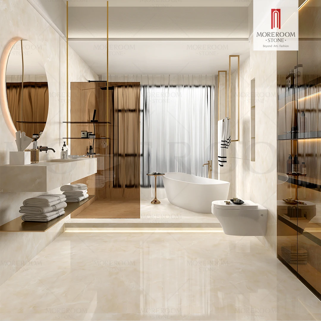 1200*2700*6mm Porcelain Polished Glazed Slabs Iceberg Onyx White Large Format Tiles