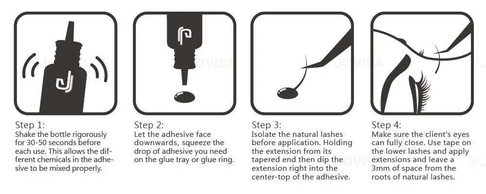JOVISA Reseller Partner Polymethyl Methacrylate Free Medium Viscosity Glue for Eyelash Extension