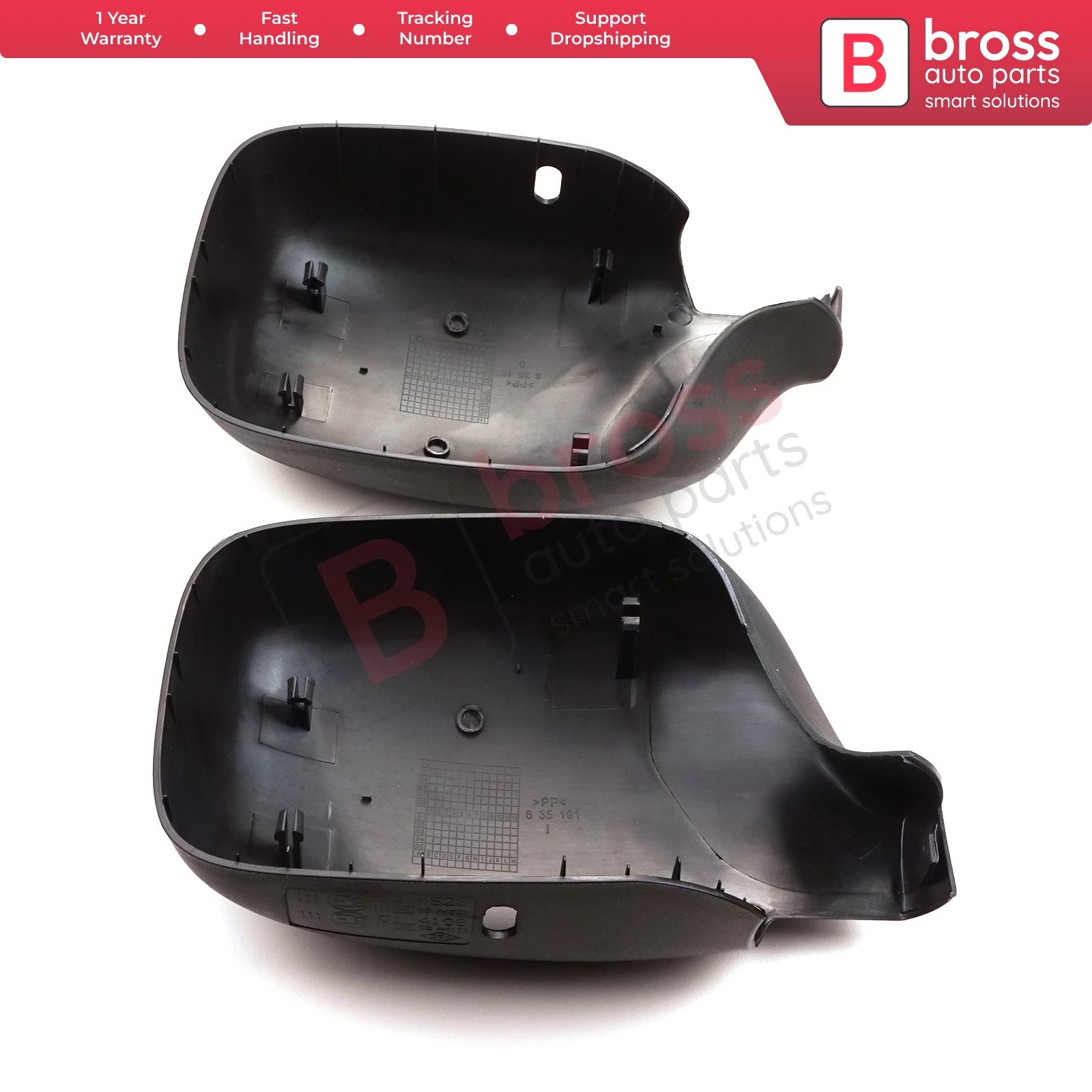 BSP1110 Side Wing Mirror Scull Cap Cover Left Right 8200245171 8200245172 for Renault Kangoo Nissan Kubistar 1997-2008 405