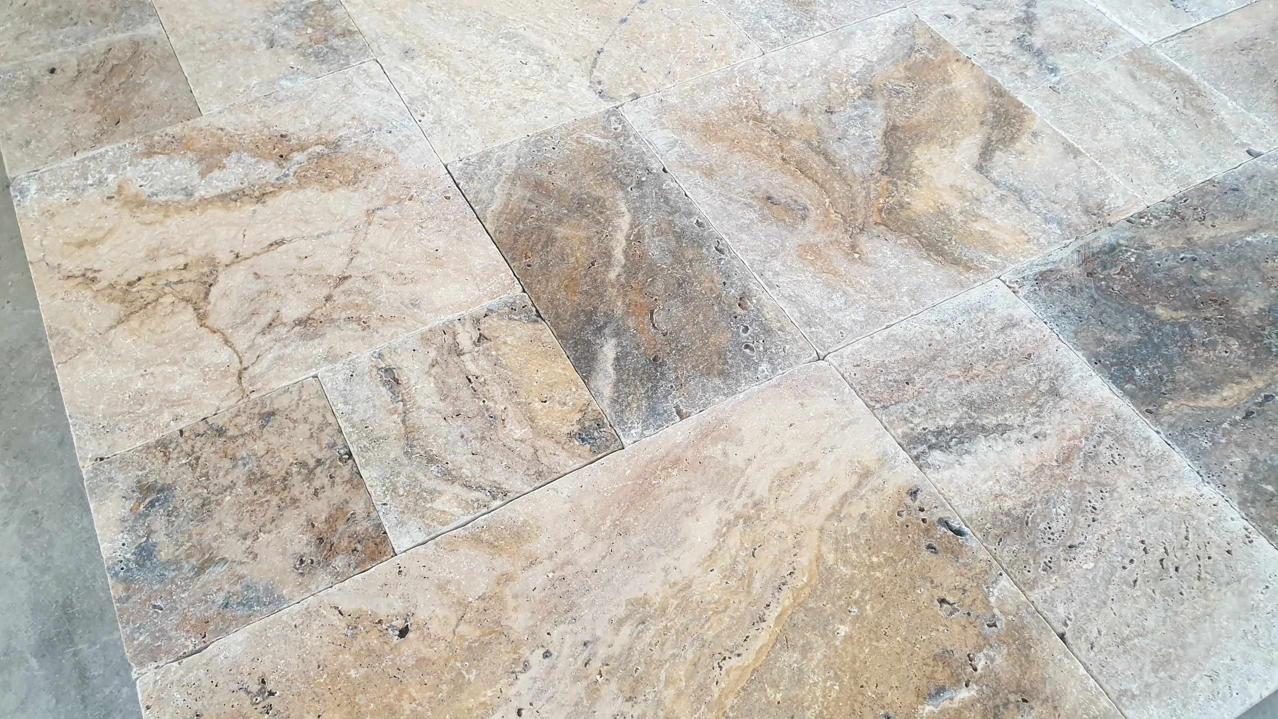 Turkish-made Orange Travertine Paver Set Scabas Travertine Pattern for Outdoor Use CEM-FPT-08 Model Orange Brown Tiles