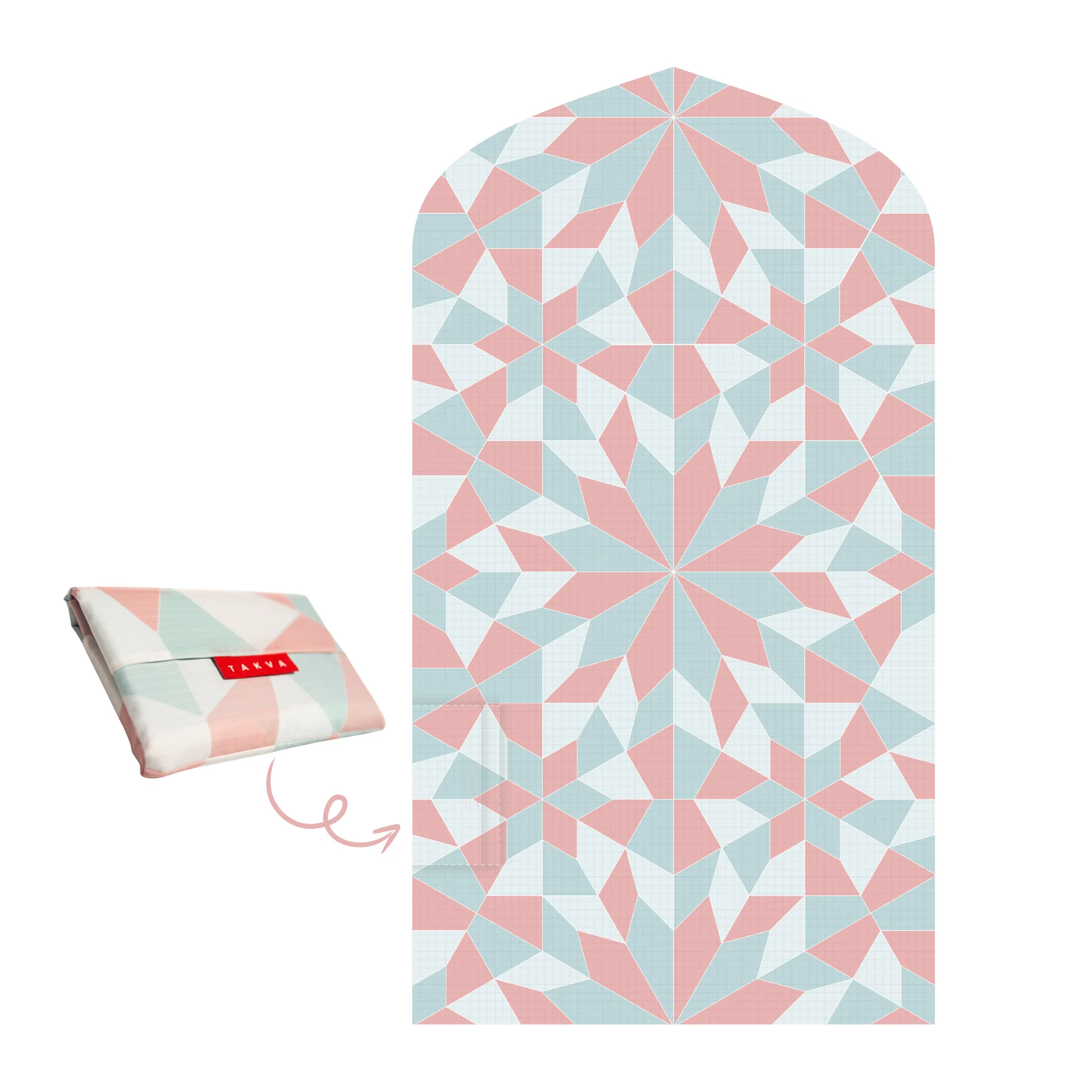 Travel Prayer Mat Light Waterproof Portable Muslim Prayer Rug Unique Islamic Design TAKVA The Pocket Sejadah Classic Collection