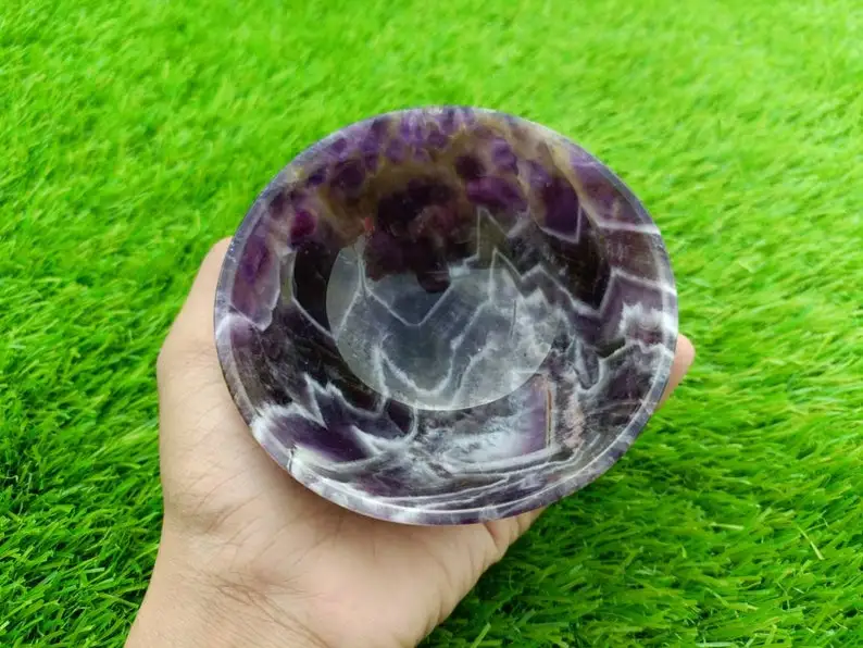 New Arrivals Amethyst Agate Bowls Premium Quality Engraved Amethyst Quartz Crystal Bowls Healing Stone Amethyst Gemstone Bowls