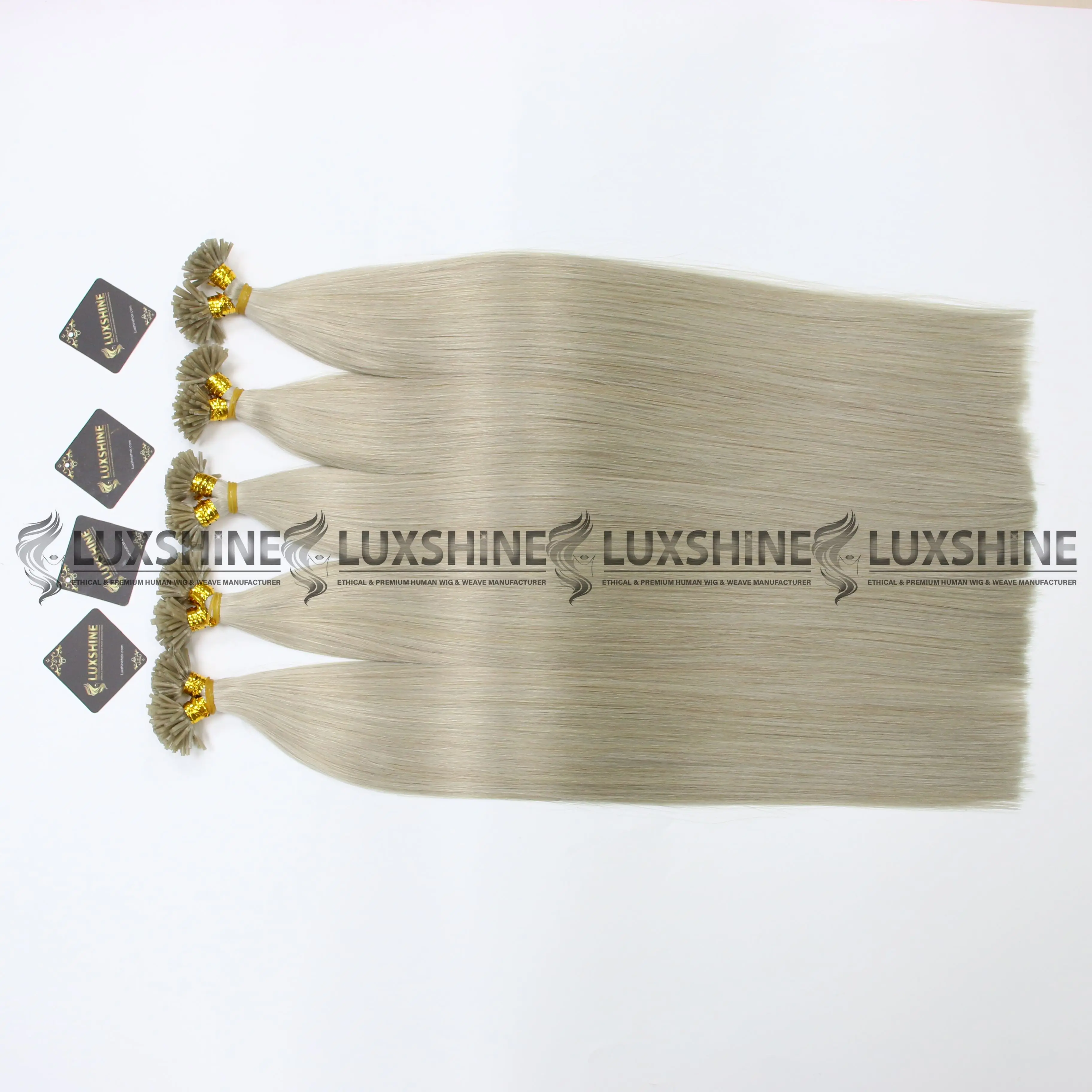 Wholesale 100% I Tip Human Hair Extension Double Drawn Virgin Hair Ash color #60ash Light Blonde