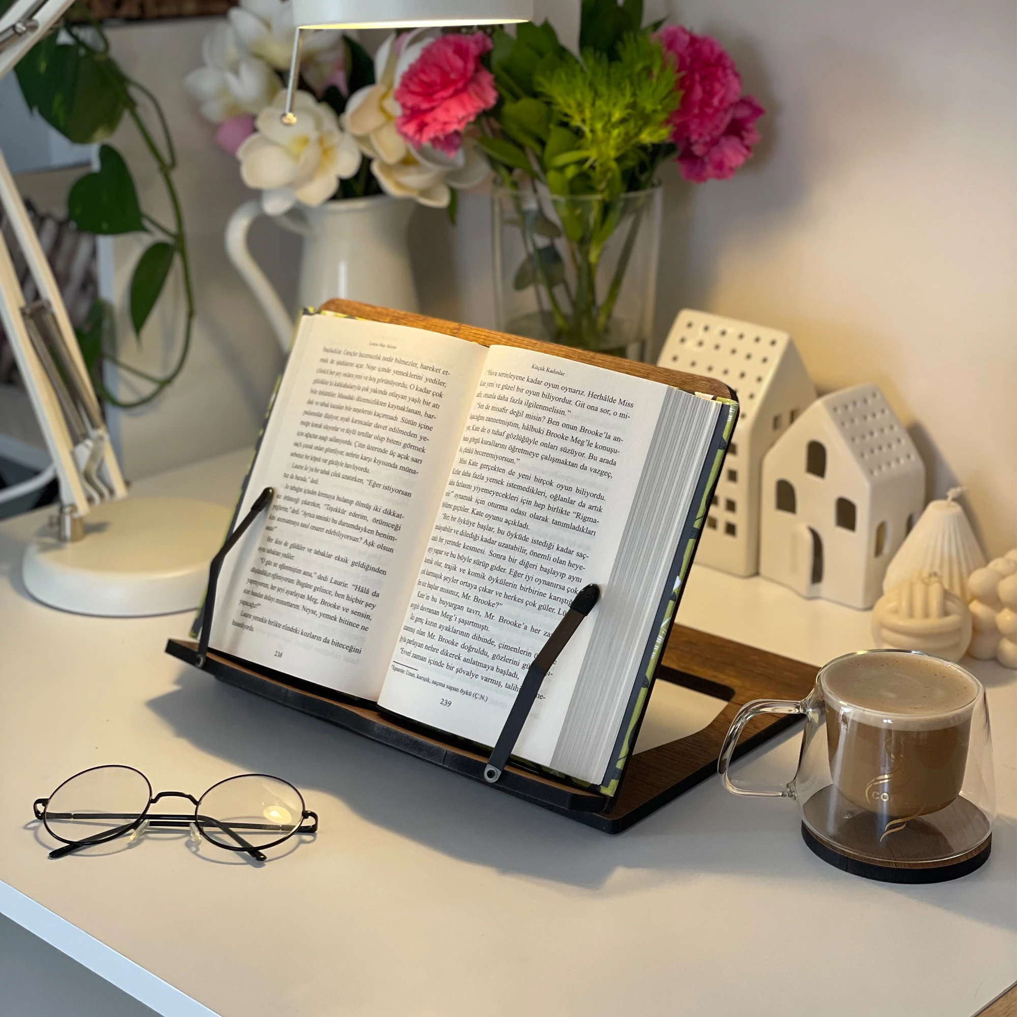 Sample Wooden Book & Cookbook Stand 5 Color Small Large Foldable Portable Recipe and Tablet Holder