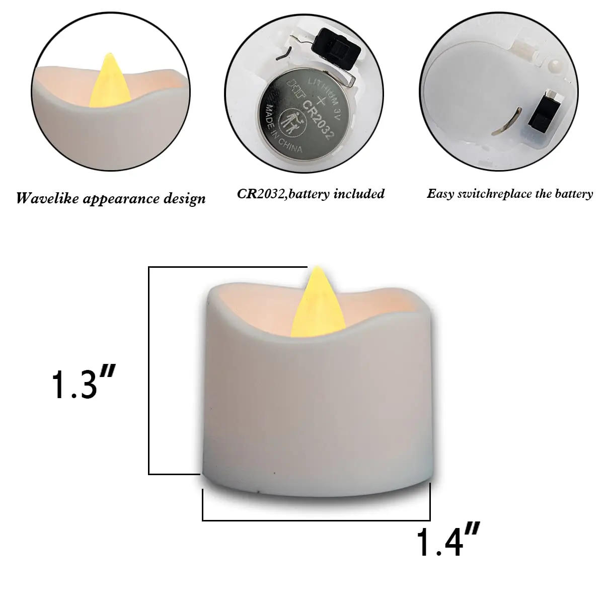 VGT Flameless led tealight candle /battery operated flick plastic electronic candle