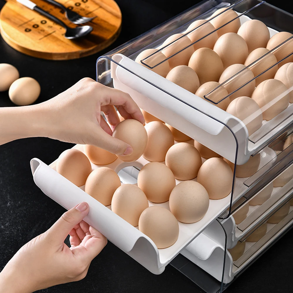 Компактная прозрачная коробка с 32 отделениями, органайзер для яиц, контейнер, ящик для холодильника