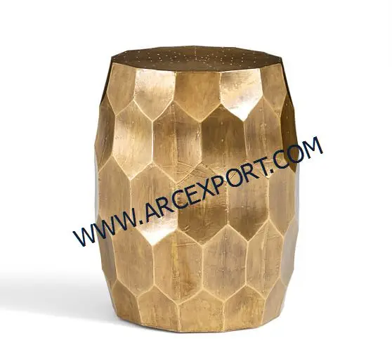 Hammered Gold Plated Metal Center Table Luxury Fancy Decorating Handmade Large Size Metal Home and Events Center Table In India