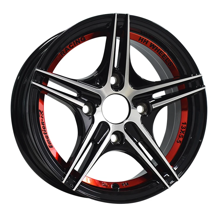 Factory OEM JA171 High Quality 15 Inch Casting Aluminium Rims 18 Inch 5 Holes Red Lip Alloy Wheel, 5X100 Alloy wheel Rims