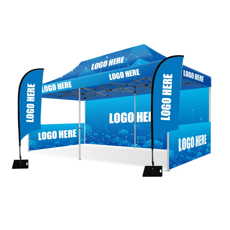 Heavy Duty 3X3/3X4.5/3X6 Custom Print Small Stall Pop Up Tent Trade Show Aluminium Exhibition Tent Gazebo for Event