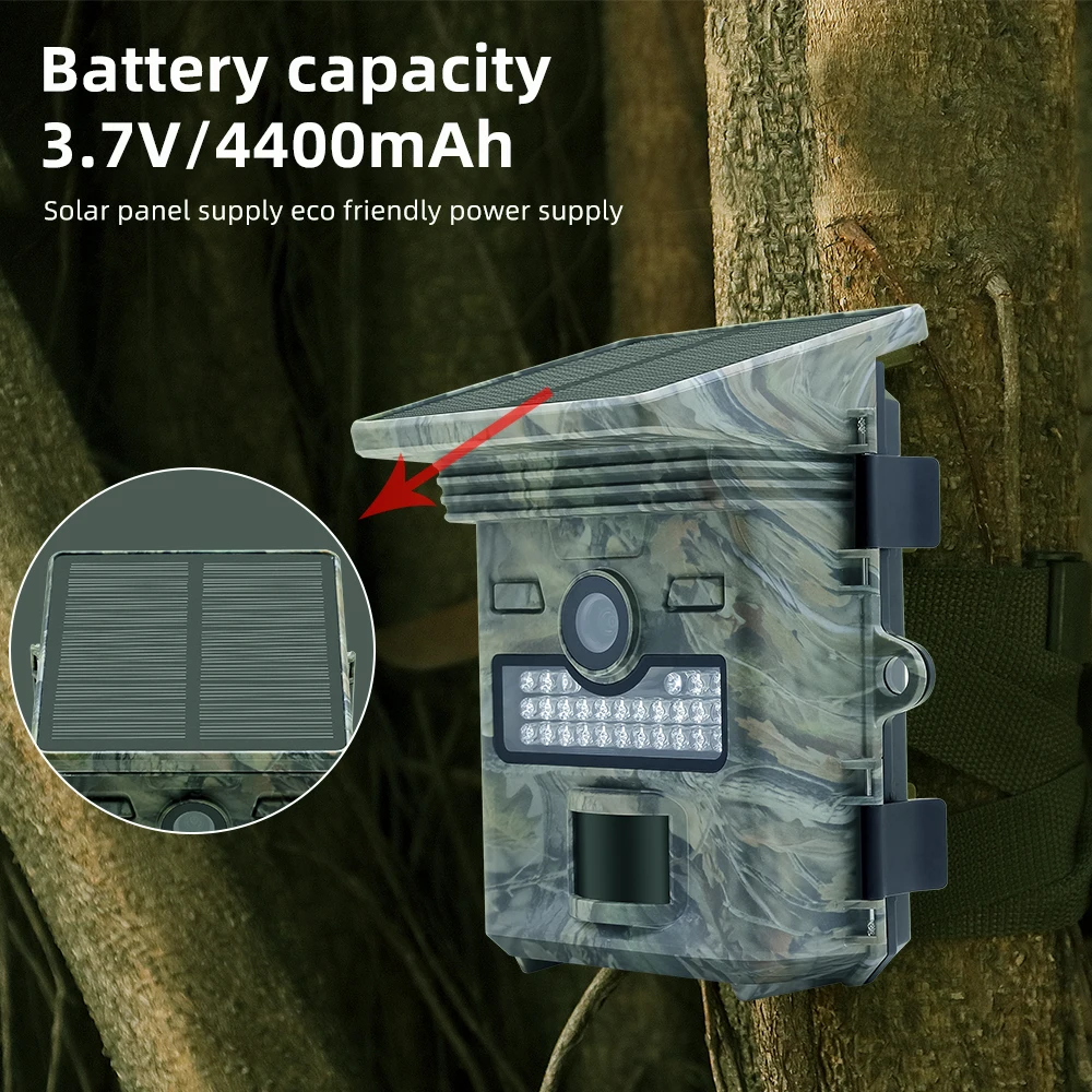 Redleaf wholesale 1296P 20MP IP66 3.7V 4400mah wireless solar powered trail camera