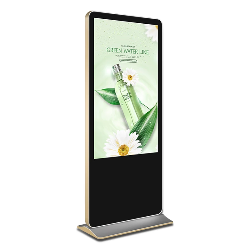 55 дюймовый комнатный напольная подставка Digital Signage мобильных стоя дисплея рекламы LCD автономный Золотой табло для Египта