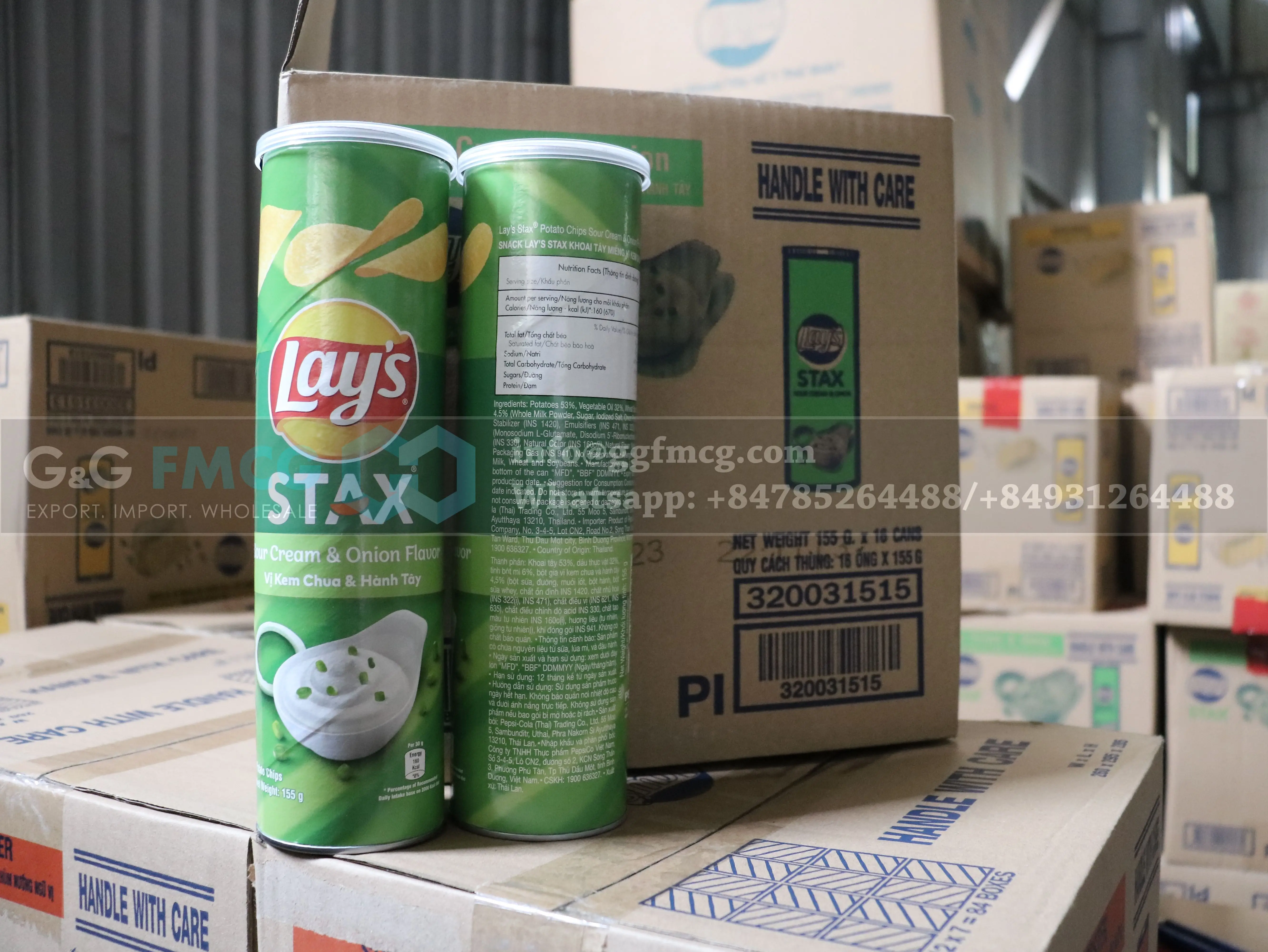 Lays Stax Sour Cream Onion Potato Chips Flavor 100g Potatoes Are Thin And Crispy