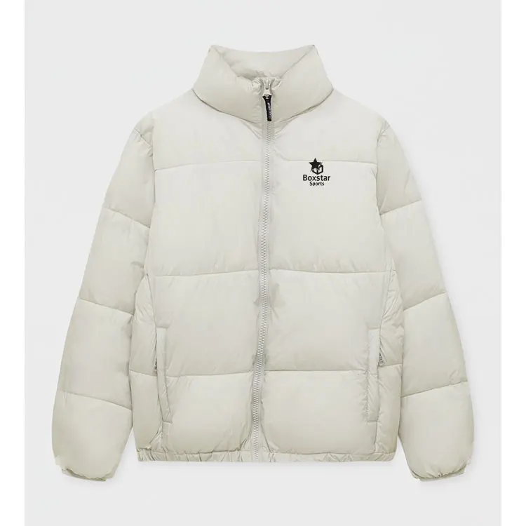 Wholesale Custom Logo Light Warm Duck Feather Custom Logo Nylon Black Hooded Winter Bubble Puff