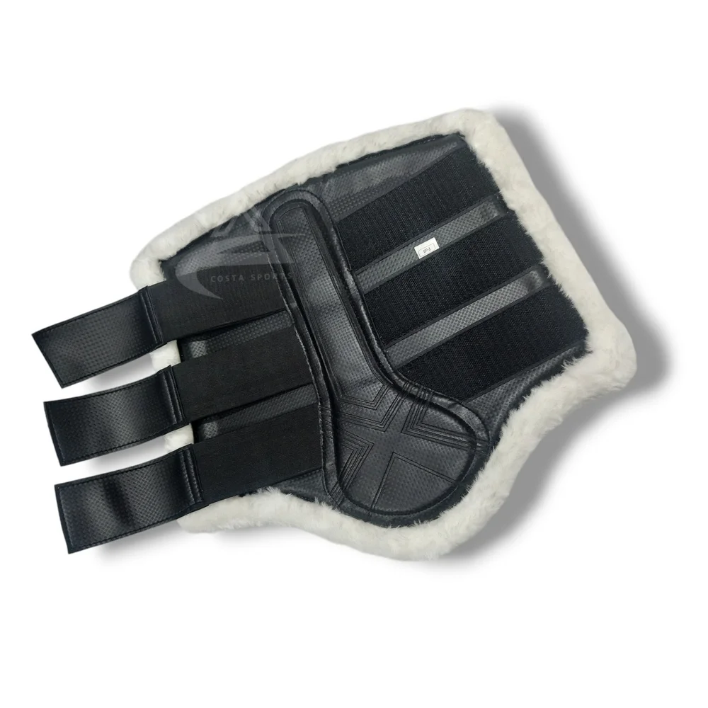 Best Selling Equestrian Soft Lining Horse Protection Shoes Racing Equipment Horse Brushing Boots Artificial Leather Horseshoes