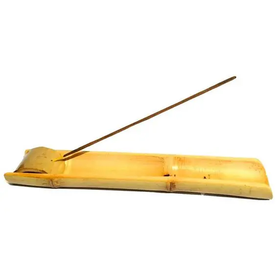 Handmade 9.8-Inch Bamboo Wood Incense Burner Adjustable Angle Incense Holder Ash Catcher Sandalwood Yoga Wood Incense Sticks