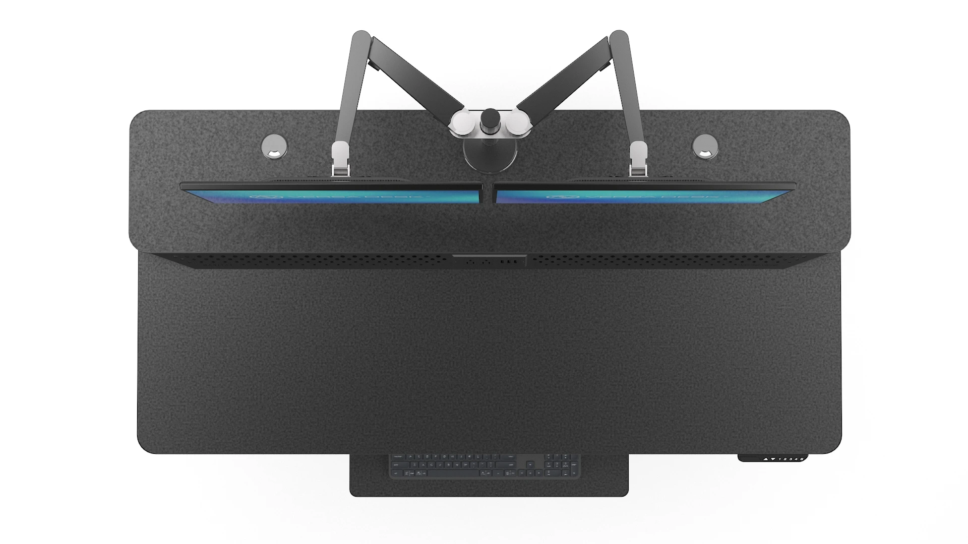 VersaDesk Modern Powerlift Split Level Electric Standing Desk Black-for Office Home School Living Room or Outdoor Use