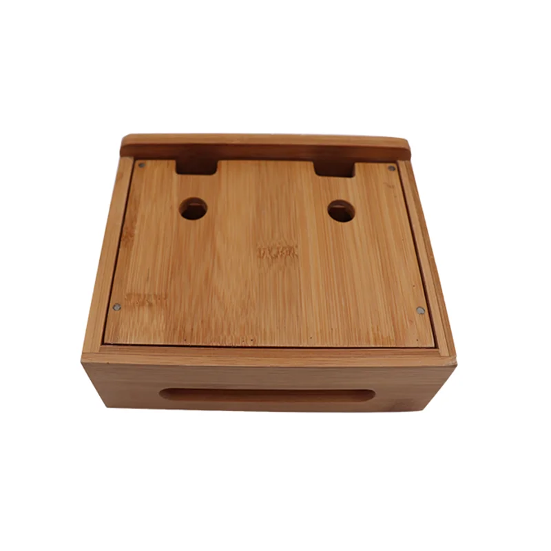 Bamboo Multifunction Charging Station for Multiple Devices Organizer Desk Docking Stand for Cell-Phone Charger