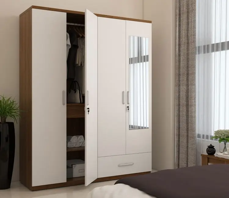 Good Price -  wooden Wardrobe / solid wood wardrobe-   Wardrobe Closet Bedroom furniture Glass door for sale