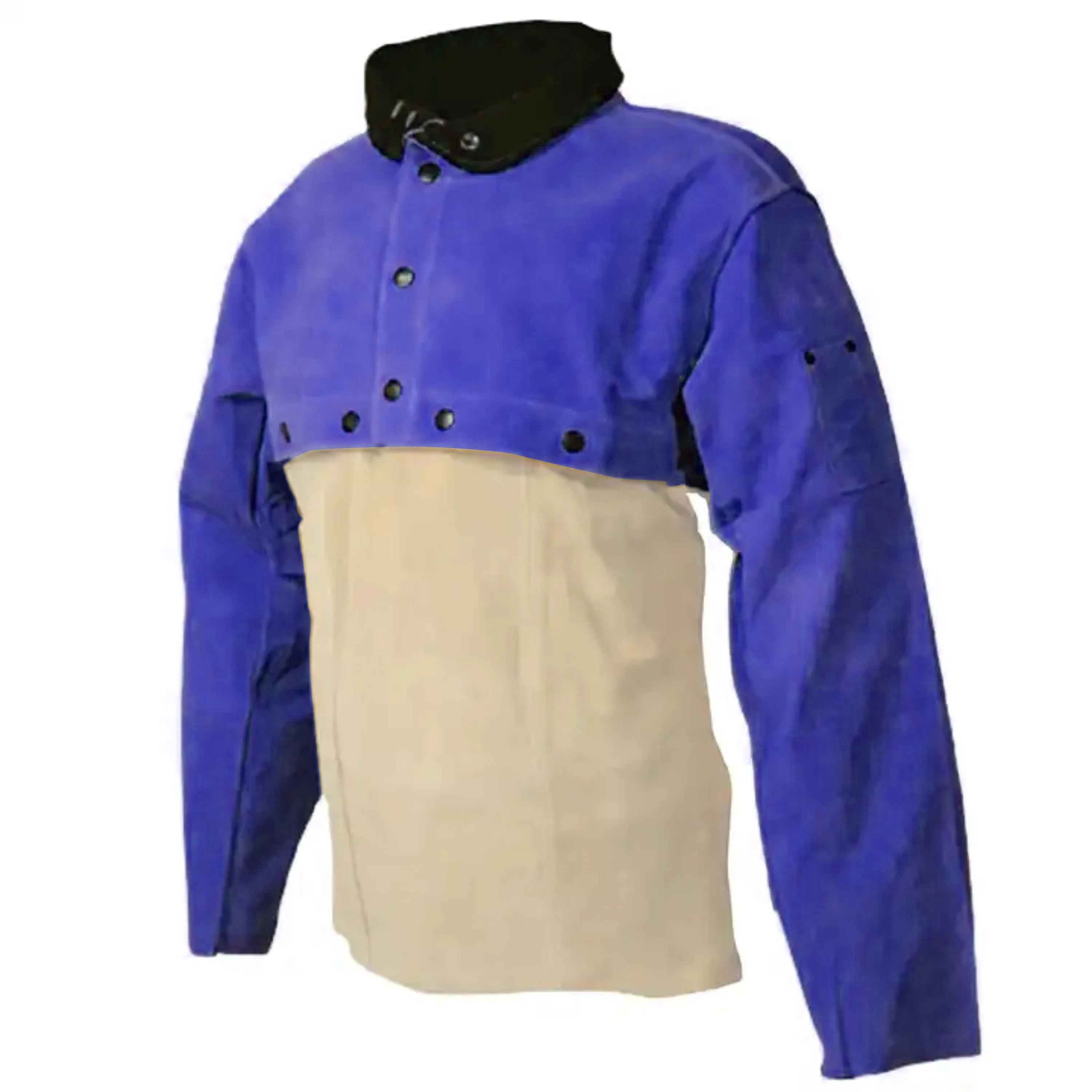 Top Grade Heavy Duty Cowhide Split Leather Welders Jacket Reflective Industrial Safety Clothing Firefighting Construction