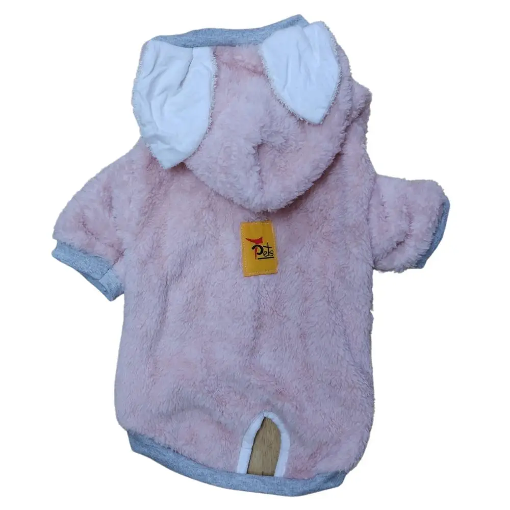 Vietnam Pet Clothes Outfits Fashion Designer Warm Fleece Rabbit Hoodie Apparel Pets Dog Clothes Factory Wholesale Free Sample