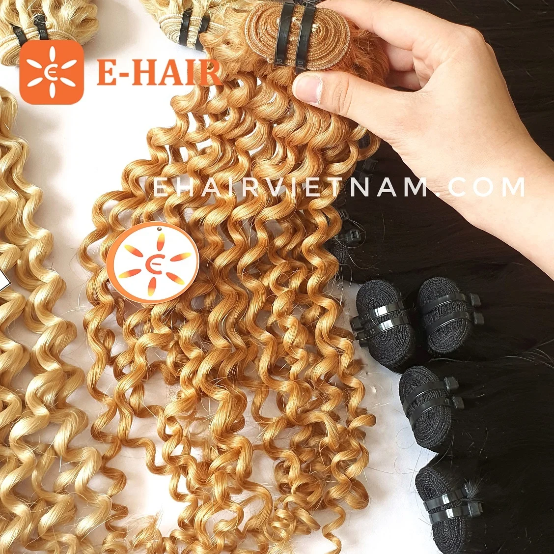 E-HAIR VIETNAM | Weft Hair Extensions Human Hair Skin Weft Extensions New Genius Wholesale 9A Kinky Curly 100% Virgin Human hair