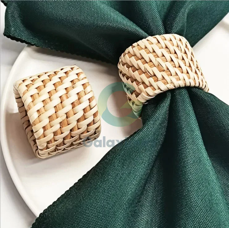 Hot New Natural Rattan Napkin Ring Natural Napkin set of 6 pcs for kitchenware restaurant hotel