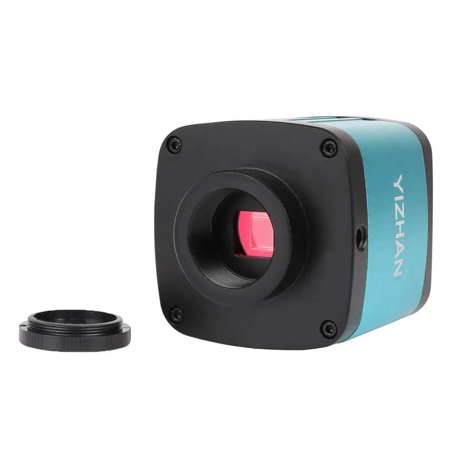YIZHAN 05-SS 4K 48MP HD.MI USB Digital Video Microscope Camera 1X-130X Zoom C-Mount Lens bracket With light