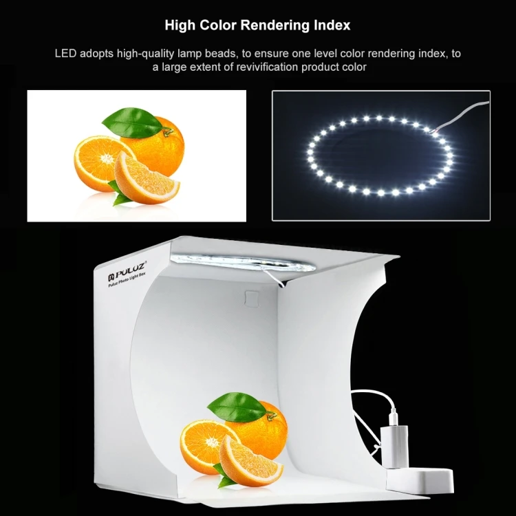 New Sell Light Box PULUZ 23cm Ring Mini Photo Studio Box for Small Item Photography Accessories Photo Light Box with 6 Backdrops