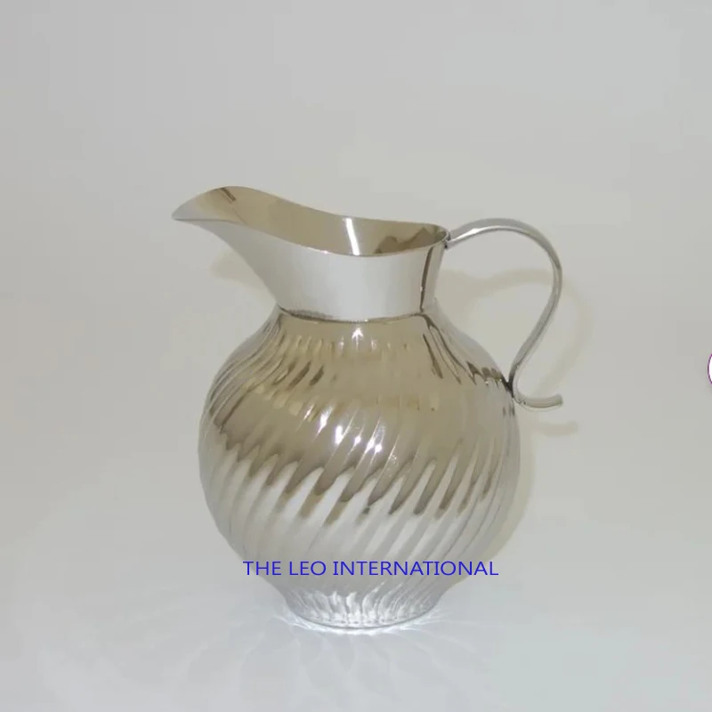 Handmade white fancy new design Metal Water Pitcher with brass handle Cold Water Jug decorative wine pitcher