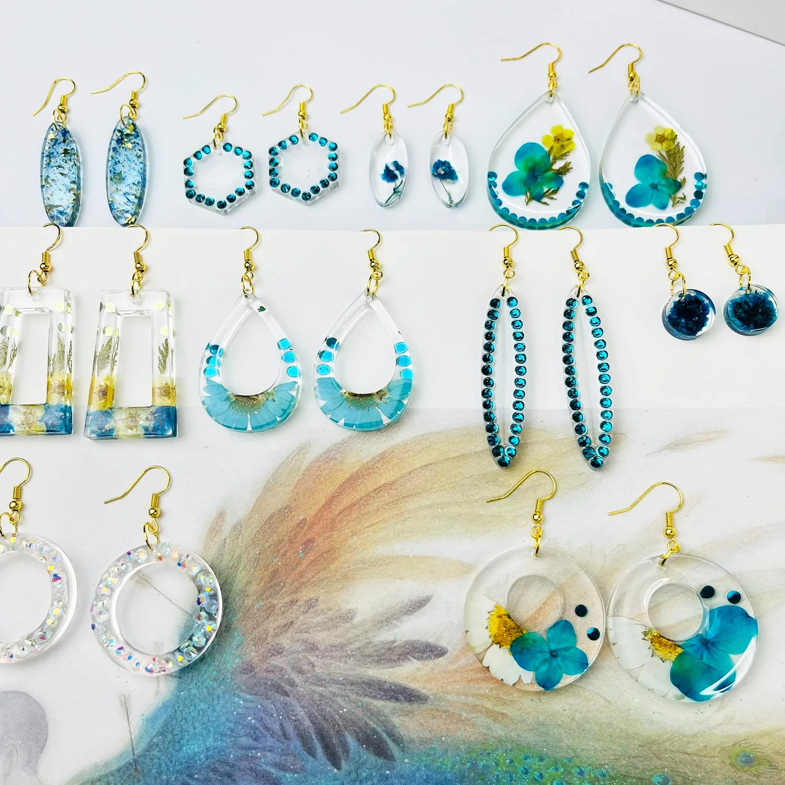 New design epoxy resin earring antique Fashion Jewelry Earrings for wholesale price epoxy resin earring genuine resin ear rings