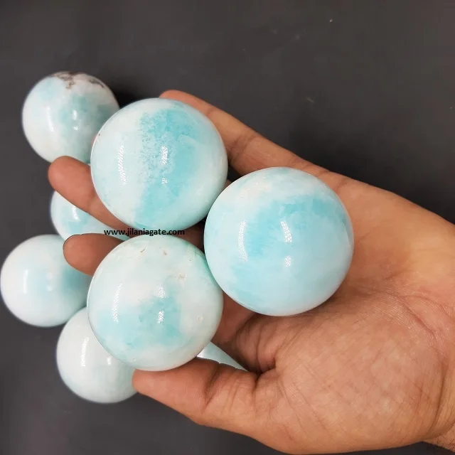 Sky Blue Hemimorphite Sphere Crystal Ball Healing Stone | Polished High Quality Hemimorphite Sphere Ball Quartz Crystal Spheres