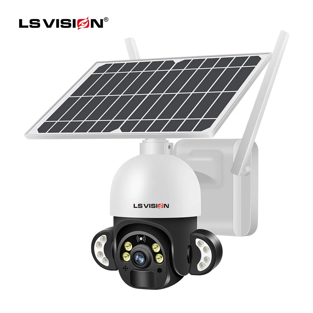 LS VISION 4MP 4G WIFI Camera Light SIM Card Wireless Street Panel Trail Camera Waterproof Outdoor PTZ New Energy Camera