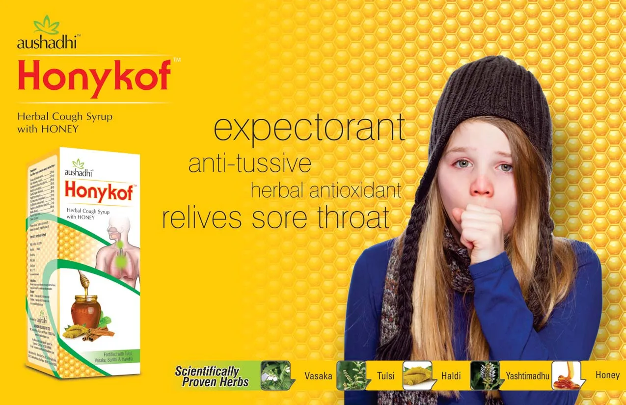 Herbal Cough Syrup for Wet & Dry cough enhance with herbal like Tulsi, Vasa, Haldi & Honey
