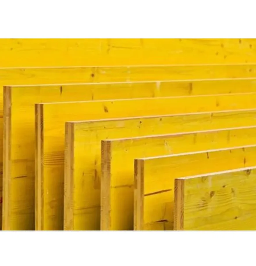 Hot Sale 500*2500 yellow 3 ply Formwork Phenolic Plywood construction shuttering panels