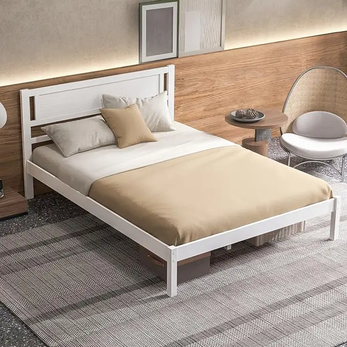 Wholesale Solid Natural Wood Beds Sturdy & Durable Available in Twin/Full/King/Queen Sizes Made in Vietnam
