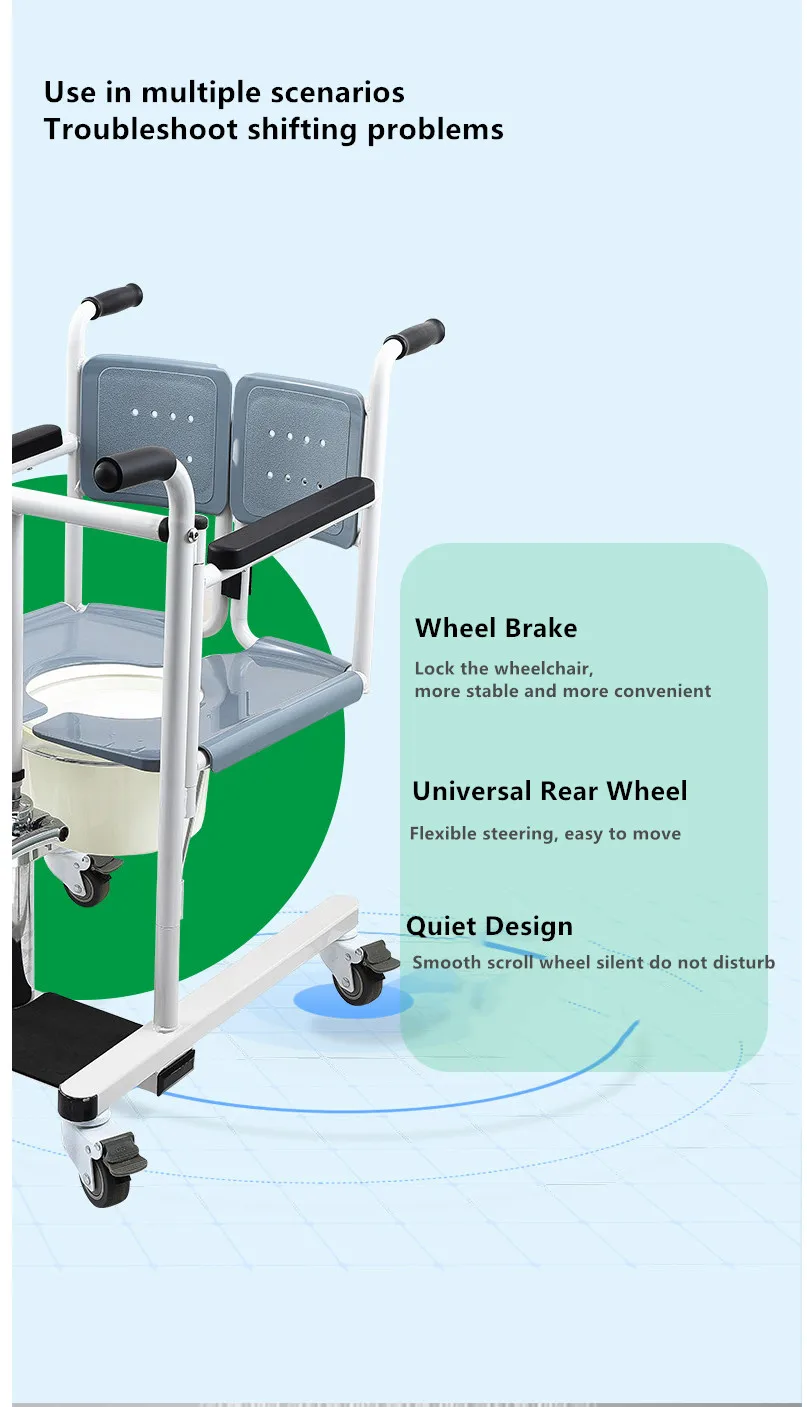 hot sale new Home patient transfer lift bathroom shower wheelchair with toilet lift aid for elderly people to transfer