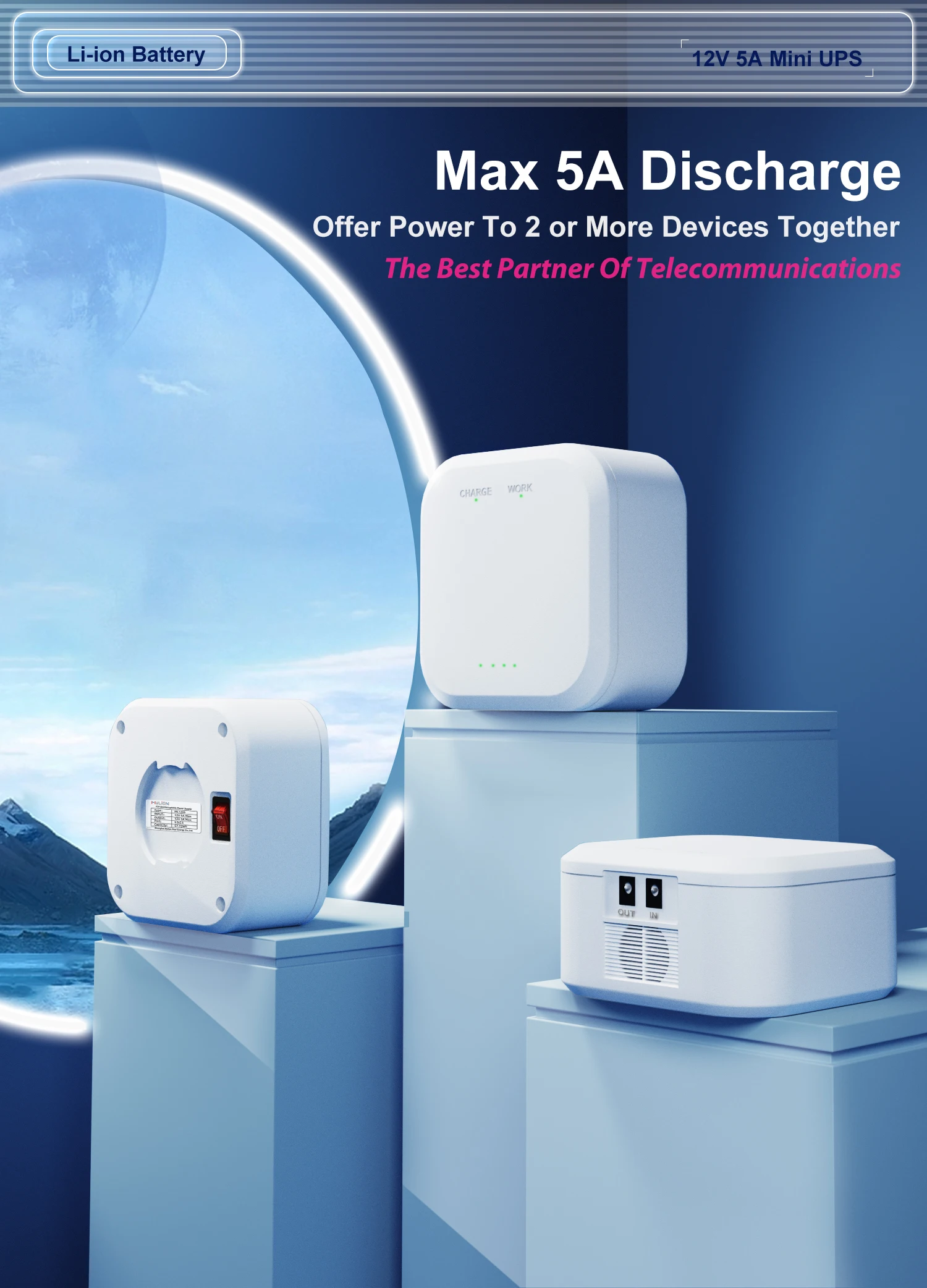 Mylion MU65 Mini UPS 12V 5A 57.72Wh Portable small uninterrupted power supply 15600mAh Battery backup for Smart home WiFi router