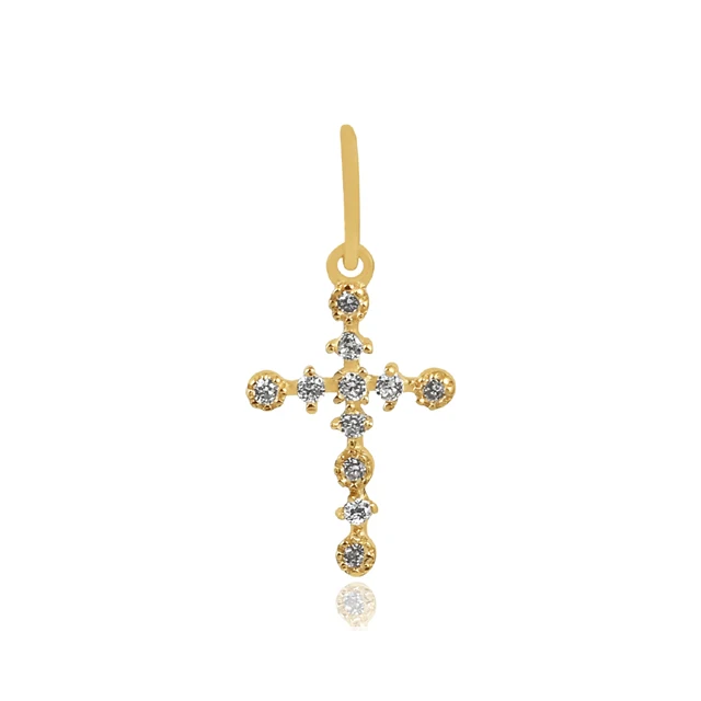 Latest collection design pure gold plated 925 sterling silver zircon white cross pendant manufacturer at wholesale price