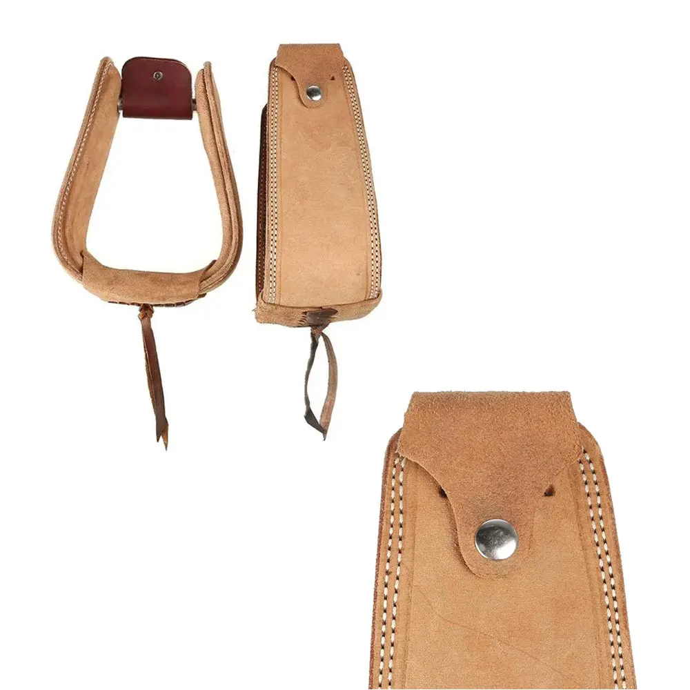Wood and Leather Stirrups For Sale High Quality Tan Color Stirrups Horse Riding Equipment Light Weight
