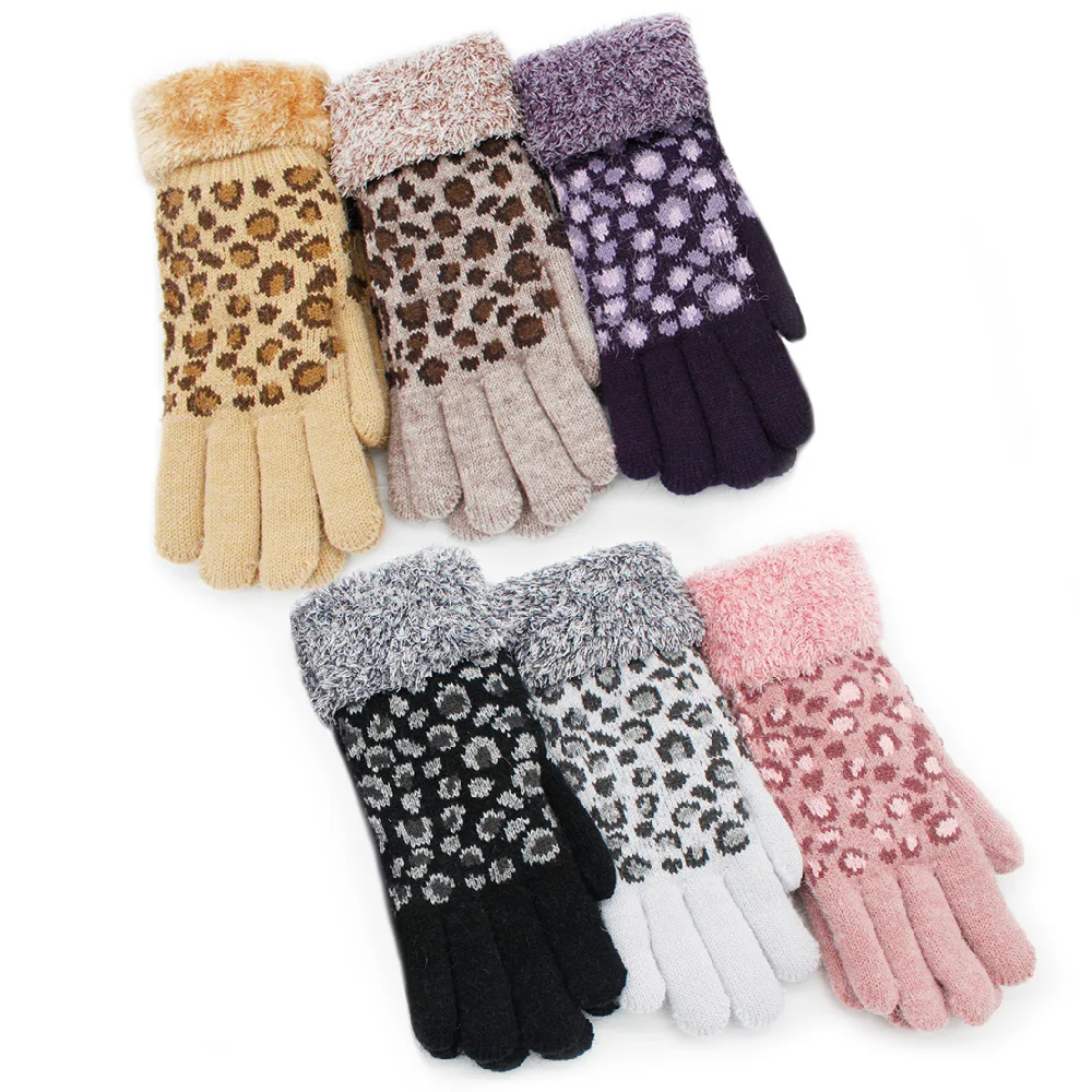 Double Layer Knitted Gloves For Women