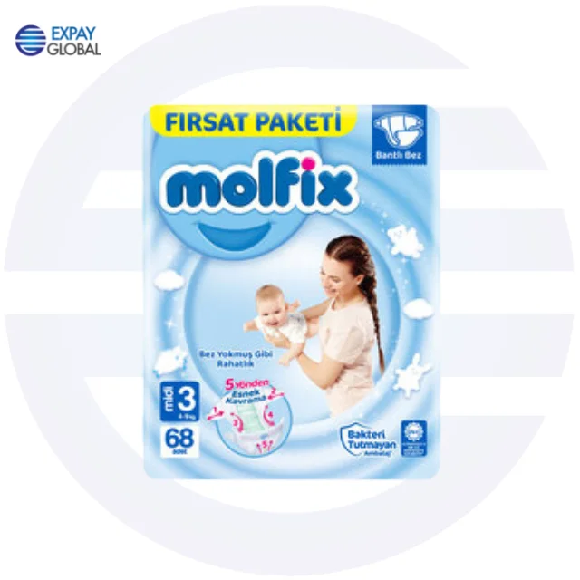 For Molfix Baby Diaper Advantage Pck No:3 68 Pcs all kinds