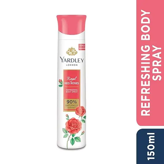 ardley London 150ml Royal Red Roses Body Spray for Women Long-lasting Eau de Cologne Natural Rose Fragrance Luxurious