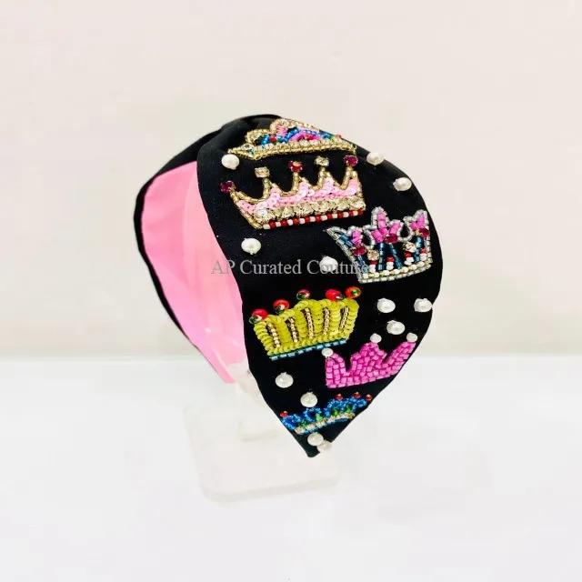 Attractive Pattern Highest Selling Queen Crown Style Fashion Hair Accessories Turban Style Handmade Women Hairbands/ Headbands