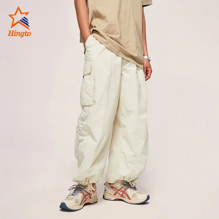 Wholesale Custom Three-dimensional pocket windbreaker pants Cargo Pants De Hombre Men Wide Leg Pants