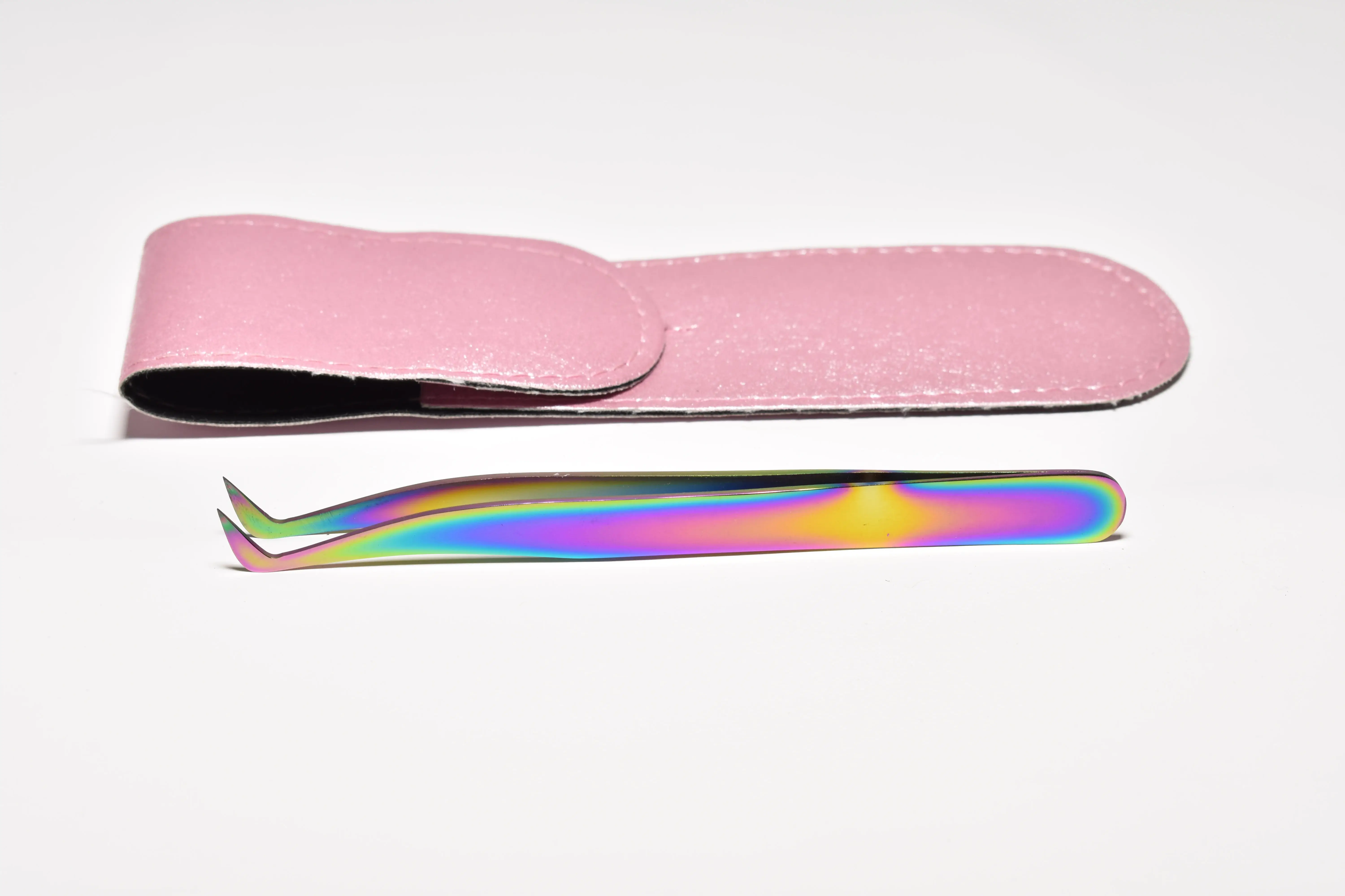 Eyelash Extension Tweezers With Holes in Handle Multi Color Plasma Finish