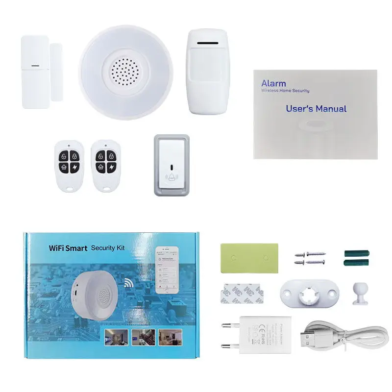 Wifi Smart Wireless Remote Control Tuya Siren Home Personal Security Alarm System Kit
